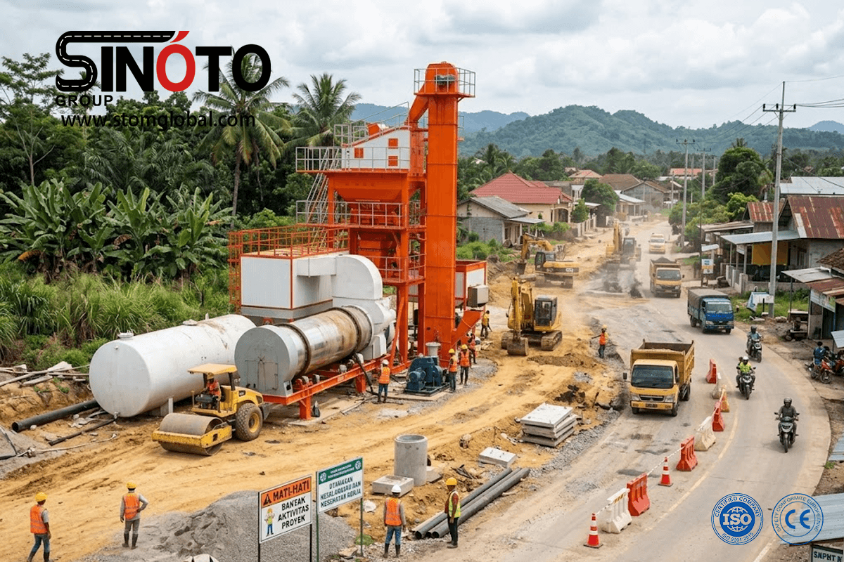 Fixed asphalt batch plant